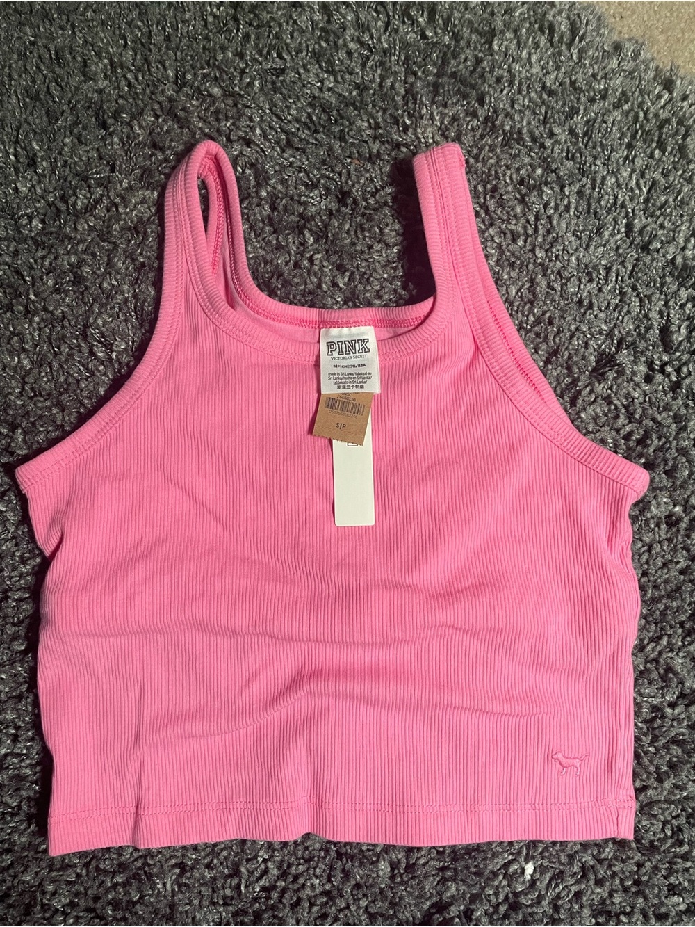 NWT PINK Ribbed Tank Crop Top